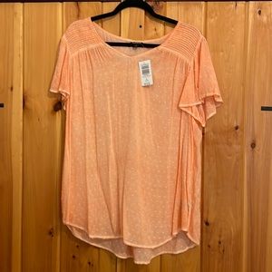 Sheer peach blouse